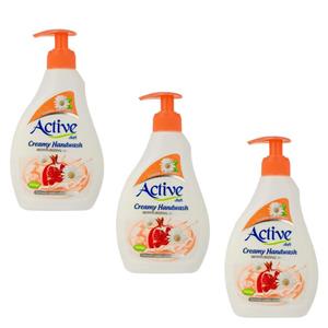 مایع دستشویی کرمی اکتیو مدل انار  وزن 350 گرم بسته 3 عددی