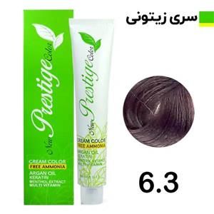 رنگ مو نیو پرستیژ کالر شماره 6.3 حجم 120 میلی لیتر رنگ بلوند زیتونی تیره