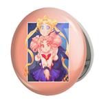 آینه جیبی خندالو طرح چیبیوسا و اوساگی تسوکینو انیمه سیلور مون Sailor Moon مدل تاشو کد 17448