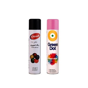 اسپری رنگ صورتی و کاسپین مشکی مات مدل GC-SMM حجم 250 میلی لیتر مجموعه 2 عددی
