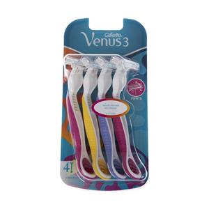 خودتذاش زنانه ژیلت مدل Venus 3 بسته 4 عددی Gillette Venus 3 Razor for Women Pack of 4