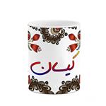 ماگ کاکتی مدل اسم کیسان طرح سنتی گل و بته کد mgh46650