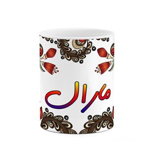 ماگ کاکتی مدل اسم مارال طرح سنتی گل و بته کد mgh46954