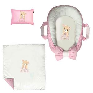 سرویس خواب سه تکه نوزاد ناریکو مدل گارد محافظ دار طرح خرس کد 0177