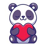 استند رومیزی طرح خرس پاندا با قلب کد  018