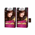 کیت رنگ مو پلت سری DELUX شماره 68-5 حجم 60 میلی لیتر رنگ فندقی مجموعه 2 عددی