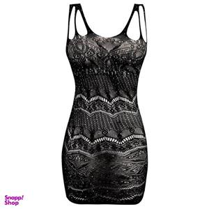 لباس خواب زنانه ماییلدا مدل نگین دار فانتزی کد 4860-7177 رنگ مشکی