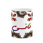 ماگ کاکتی مدل اسم نانسی طرح سنتی گل و بته کد mgh47967