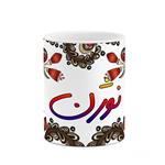 ماگ کاکتی مدل اسم نوژن طرح سنتی گل و بته کد mgh48101