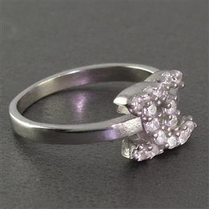 انگشتر نقره رودیوم زنانه طرح chanel _کد:16761