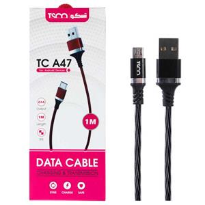کابل تبدیل USB به microUSB تسکو مدل TC A47 طول 1 متر TSCO TC A47 USB To microUSB Cable 1m
