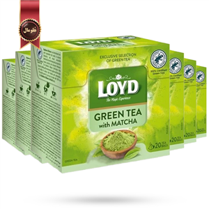 چای سبز کیسه ای هرمی لوید LOYD مدل ماچا matcha پک 20 تایی بسته 6 عددی 