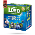 چای کیسه ای هرمی لوید LOYD مدل بلک بری و بلوبری BlackBerry and Blueberry پک 20 تایی