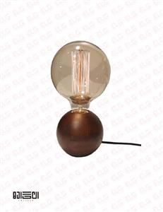 چراغ رومیزی چوبی گرد انگاره مدل کهربا