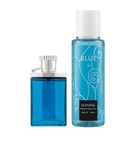 عطر جیبی مردانه مدل Desire Blue به همراه بادی اسپلش مردانه مدل Blue النترا