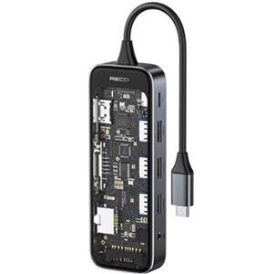 هاب و تبدیل 10 به 1 رسی مدل Recci RH22 Type-C Hub