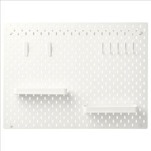 برد دیواری با 4 عدد نظم دهنده ایکیا SKADIS سفید سایز 76×56