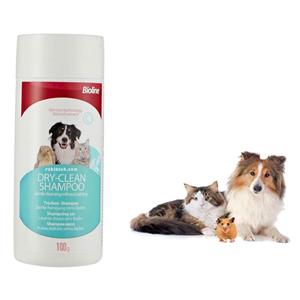 شامپو خشک پودری حیوانات خانگی بایولاین 100 گرم (بدون نیاز به آب)