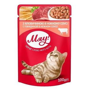 پوچ گربه میو اکراین طعم گوشت گاو در سس 100 گرمی