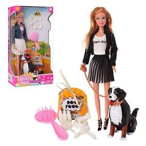 عروسک دخترانه باربی دفا لوسی همراه با سگ دوست داشتنی مدل 8428 Barbie Defa Lucy _اسباب بازی عروسک دخترانه