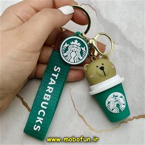 جاکلیدی عروسکی سیلیکونی بنددار اورجینال طرح استارباکس STARBUCKS کد 558 