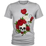 تی شرت مردانه طرح Flower & Skull کد A022