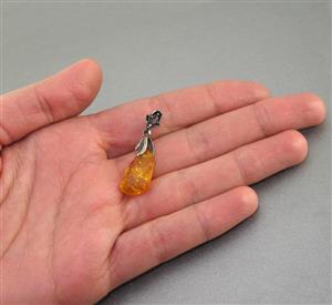 گردنبند کهربا بولونی قدیمی خوشرنگ _کد:16286