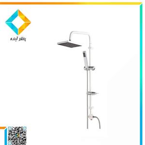 علم دوش KWC مدل یونیکا  دوپارچه اوراکل S مربع سر دوش استیل سفید