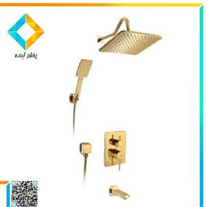 شیرآلات حمام توکار جزیره مدل زیرات A طلایی دیواری