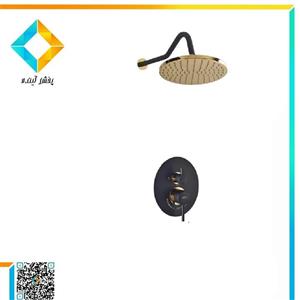شیرآلات حمام توکار جزیره مدل آکا E مشکی دیواری
