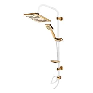 علم دوش زرشام مدل ترکیب آب و هوا مربع سفید طلایی