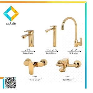 ست شیرآلات کرومات مدل روکا طلامات