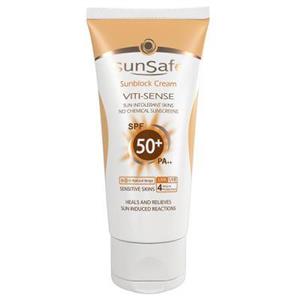 کرم ضد آفتاب ترمیم کننده ویتی سنس SPF 50 سان سیف بژ طبیعی اورجینال 