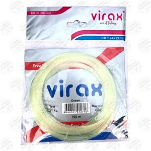 نخ ماهیگیری متصل سبز کم رنگ ویراکس سایز ۰.۳۰ ، ۱۰۰ متر  (4*25)VIRAX  Dia:0.30, 100 M