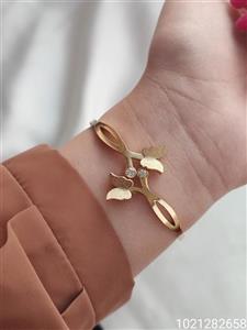تکدست استیل زنانه طلایی رنگ ثابت ضد حساسیت کد 1215839