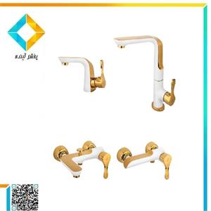 ست شیرآلات کیان مدل آرنیکا سفید طلایی