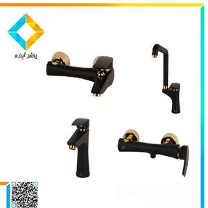 ست شیرآلات آرتین مدل سارا مشکی طلایی