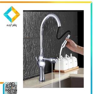 شیر ظرفشویی دو منظوره کیان مدل شاوری کروم مات