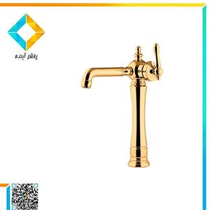 شیر روشویی پایه بلند زرشام مدل ونیز طلایی