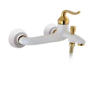 شیر حمام فیروزه مدل پیچک مشکی طلایی