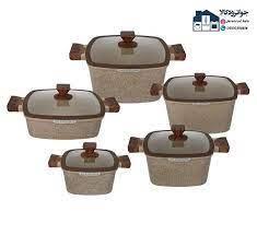 سرویس قابلمه 10 پارچه مربعی مارک زیو (ZiO) مدل Z_7170 - کرم ا Pot service 10 square cloth Zio brand (ZiO) model Z_7170
