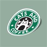 استیکر cats and coffee