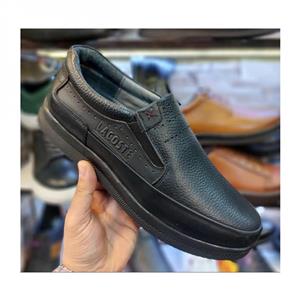 کفش چرم طبیعی مردانه راحتی مدل لاکوست مشکی lacoste 