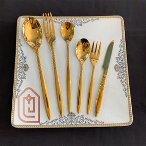 سرویس قاشق چنگال یونیک اصل آلمان 24 نفره 120 پارچه تمام طلایی براق