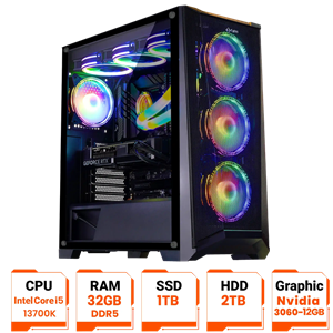 کیس اسمبل شده معماری فاطر مدل Fater FG-7۷۰B  i5 13700K 32GB 2TB+1TB SSD 12GB RTX 3060