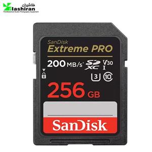 کارت حافظه اس دی 256 گیگ با سرعت 200 مگابایت SanDisk SD 256GB Extreme PRO200MB 