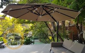 چتر پایه کنار باغی آلومینیوم گرد 3.5 متری گیربکس دار