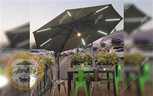 چتر پایه کنار باغی آلومینیوم گرد 4 متری گیربکس دار