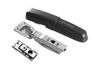 لولای آرامبند پریمیوم پلاس پروفیل آلومینیوم روکار کلیپسی 110 درجه با پایه خطی 3D و کاور خطی مشکی مدل A115 فانتونی