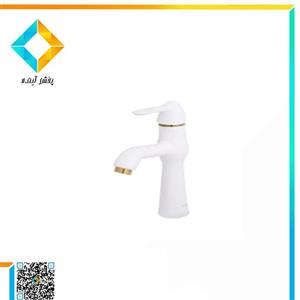 شیر روشویی شادان مدل کادنزا سفید طلایی